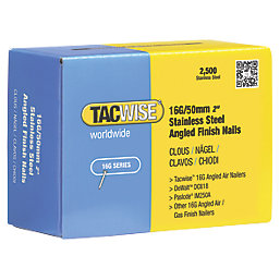 Tacwise Stainless Steel Angled Finishing Nails 16ga x 50mm 2500 Pack