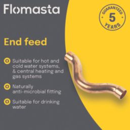 Flomasta  Copper End Feed Equal Full Crossover 15mm