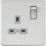 Knightsbridge  13A 1-Gang DP Switched Single Socket Brushed Chrome  with Colour-Matched Inserts