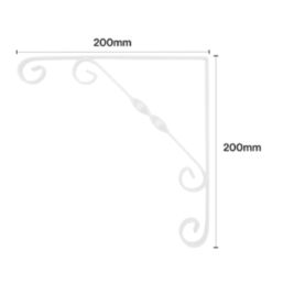 Essentials Ornamental Scroll Shelf Brackets White 200mm x 200mm 10 Pack