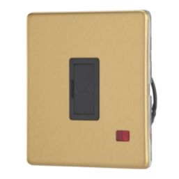 Contactum Lyric 13A Unswitched Fused Spur with Neon Brushed Brass with Black Inserts