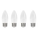 Essentials  E27 Candle LED Light Bulb  470lm 4.2W 4 Pack