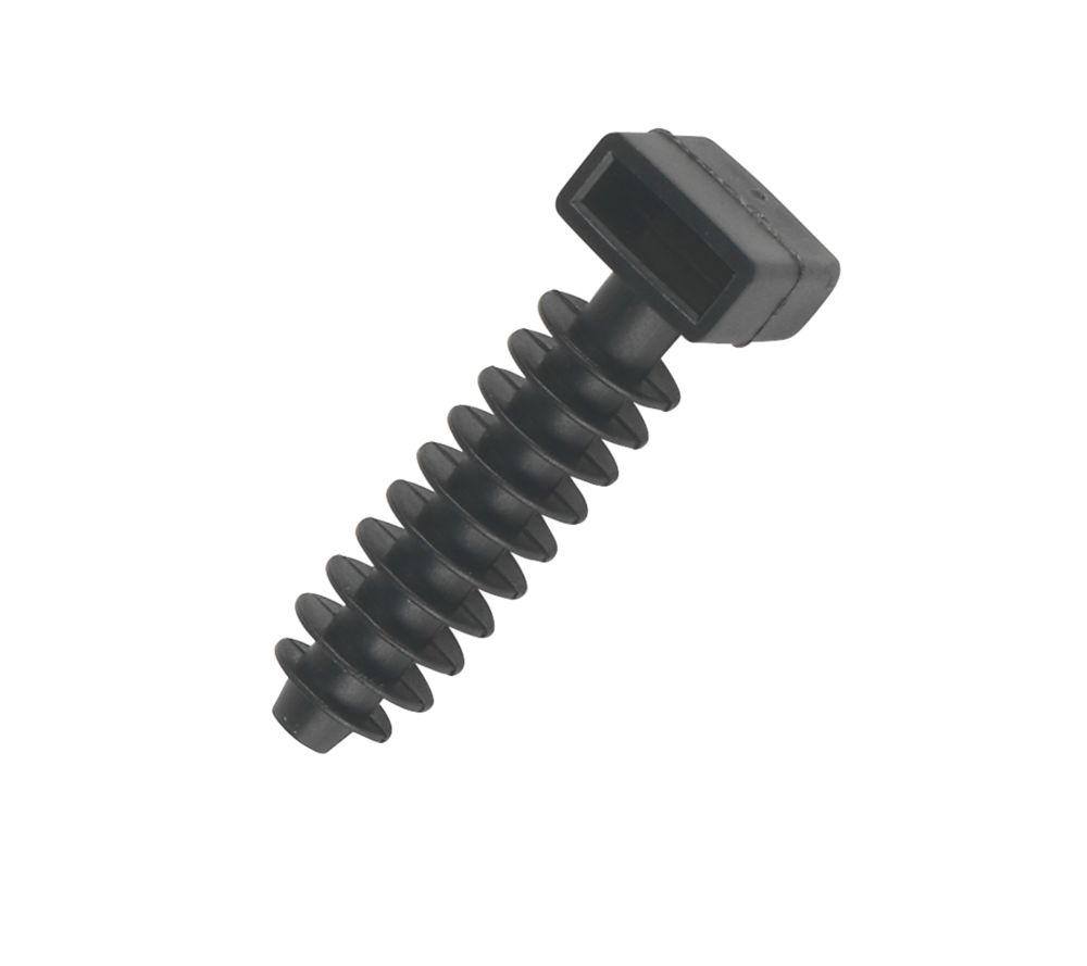 Essentials Cable Tie Masonry Mounts Black 40.2mm x 10mm 100 Pack Screwfix