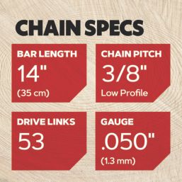 Oregon 91 35cm Chainsaw Chain 3/8" x 0.050" (1.3mm)