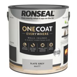 Ronseal 2.5Ltr Slate Grey Matt Emulsion Multi Surface Paint