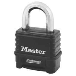 Master Lock ProSeries Weatherproof  Combination  Padlock  Black 60mm