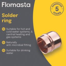 Flomasta  Brass Solder Ring Stop Ends 15mm 10 Pack