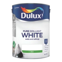 Dulux Walls & Ceilings 5Ltr Pure Brilliant White Silk Emulsion  Paint