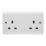 Crabtree Instinct 13A 2-Gang Unswitched Socket White