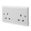Crabtree Instinct 13A 2-Gang Unswitched Socket White