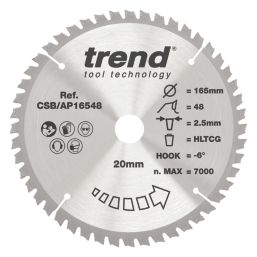Trend CSB/AP16548 Aluminium/Plastic Circular Saw Blade 165mm x 20mm 48T