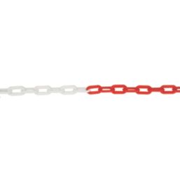 Essentials Plastic  Red/White Chain  x 25m
