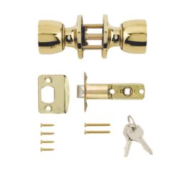 ERA  Ball Mortice Knob Set Polished Brass 67mm