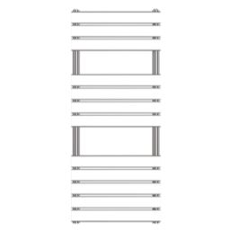 Flomasta Flat Bar 1200mm x 500mm 1150BTU Chrome Vertical Designer Radiator