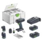 Festool T 18+3 HPC 4.0 I-Set 18V 2 x 4.0Ah Li-Ion Airstream Li-High Power Brushless Cordless Drill Driver