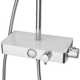 Triton  HP/Combi Flexible Exposed Chrome Thermostatic Push Button Mixer Shower with Diverter
