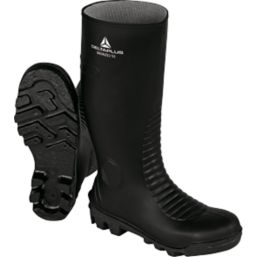 Delta Plus BRONS2S5N Size 10  Black Steel Toe Cap Safety Wellies