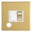 Contactum Lyric 13A Switched Fused Spur & Flex Outlet  Brushed Brass with White Inserts