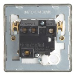 Contactum Lyric 13A Switched Fused Spur & Flex Outlet  Brushed Brass with White Inserts