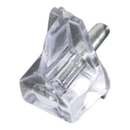 Essentials MDF Flat Shelf Supports Clear 10 Pack