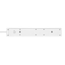 Essentials 13A 6-Gang Unswitched Surge-Protected Extension Lead White 2m