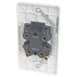 Hager Sollysta WMDP50VN 50A 2-Gang 2P+E Control Switch White with LED