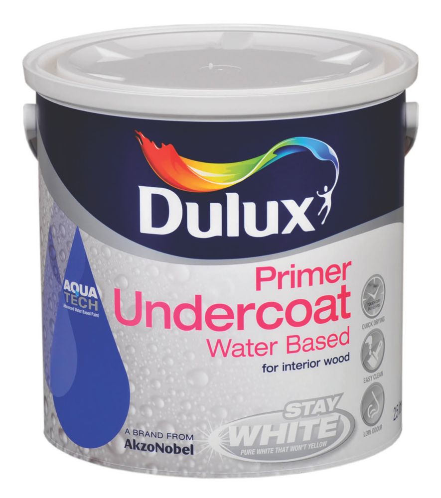 Dulux White Aquatech Undercoat 2.5Ltr Screwfix