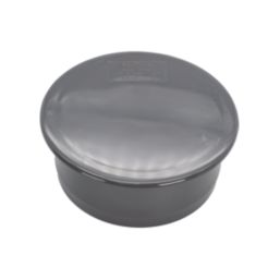 FloPlast  Push-Fit Socket Plug Anthracite Grey 110mm