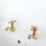 Swirl Traditional Gold 82mm Cloakroom Cross Head 2 Tap Holes Basin Pillar Tap