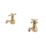 Swirl Traditional Gold 82mm Cloakroom Cross Head 2 Tap Holes Basin Pillar Tap