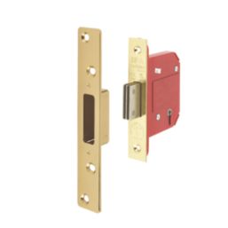 ERA Fire Rated  Brass Effect BS 5-Lever Mortice Deadlock 76mm Case - 56mm Backset