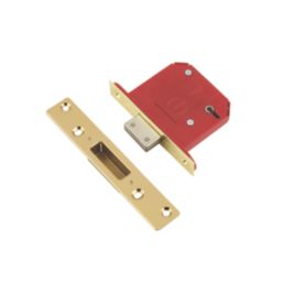 ERA Fire Rated  Brass Effect BS 5-Lever Mortice Deadlock 76mm Case - 56mm Backset