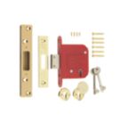 ERA Fire Rated  Brass Effect BS 5-Lever Mortice Deadlock 76mm Case - 56mm Backset