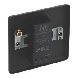LAP  1-Gang 2-Way LED Dimmer Switch  Matt Black with Colour-Matched Inserts