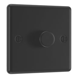 LAP  1-Gang 2-Way LED Dimmer Switch  Matt Black with Colour-Matched Inserts