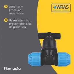 Flomasta MDPE Stop Cock 20mm x 20mm