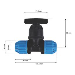 Flomasta MDPE Stop Cock 20mm x 20mm