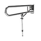 Nymas NymaCARE Doc M Hinged Support Rail with Leg Polished Stainless Steel 800mm x 860mm x 32mm