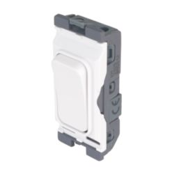 Hager Sollysta WMGS12 20AX Grid SP Control Switch White  with White Inserts