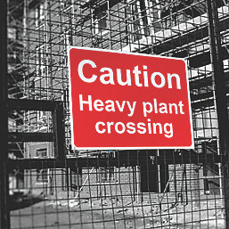 "Caution Heavy Plant Crossing" Sign 450mm x 600mm