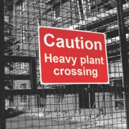 Essentials  "Caution Heavy Plant Crossing" Sign 450mm x 600mm