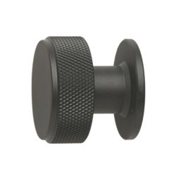 Elite Knobs & Handles Kensington Knurled Cabinet Knob Matt Black 35mm