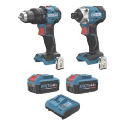 Erbauer ERI1092COM ERI1093IPD 18V 2 x 4.0Ah Li-Ion EXT Brushless Cordless Combi Drill & Impact Driver Twin Pack
