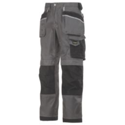 Snickers 3212 Duratwill 3212 Holster Pocket Trousers Grey/Black 35" W 30" L