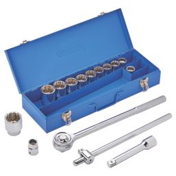 Draper Hi-Torq Mixed Drive Metric Socket Set 15 Pieces