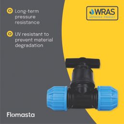 Flomasta MDPE Stop Cock 25mm x 25mm