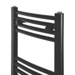 Flomasta 1200mm x 500mm 1808BTU Black Curved  Towel Radiator
