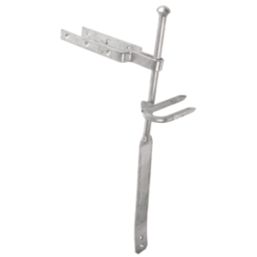 GateMate Spring Fastener Set Staple Catch Silver