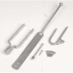 GateMate Spring Fastener Set Staple Catch Silver