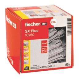 Fischer SX Plus Nylon Wall Plugs 10mm x 50mm 50 Pack